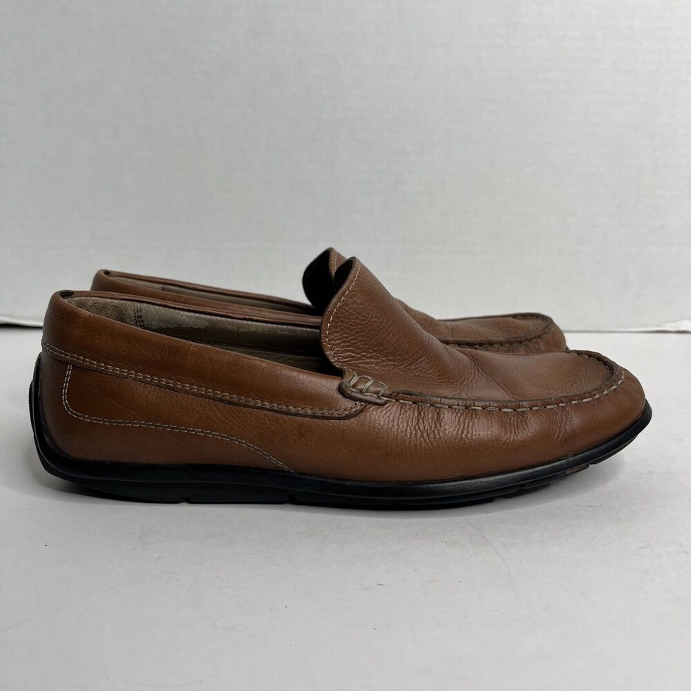 Ecco Classic Moc Brown Leather Slip On Loafers Driving Shoes  SZ 8 8.5 EU 41